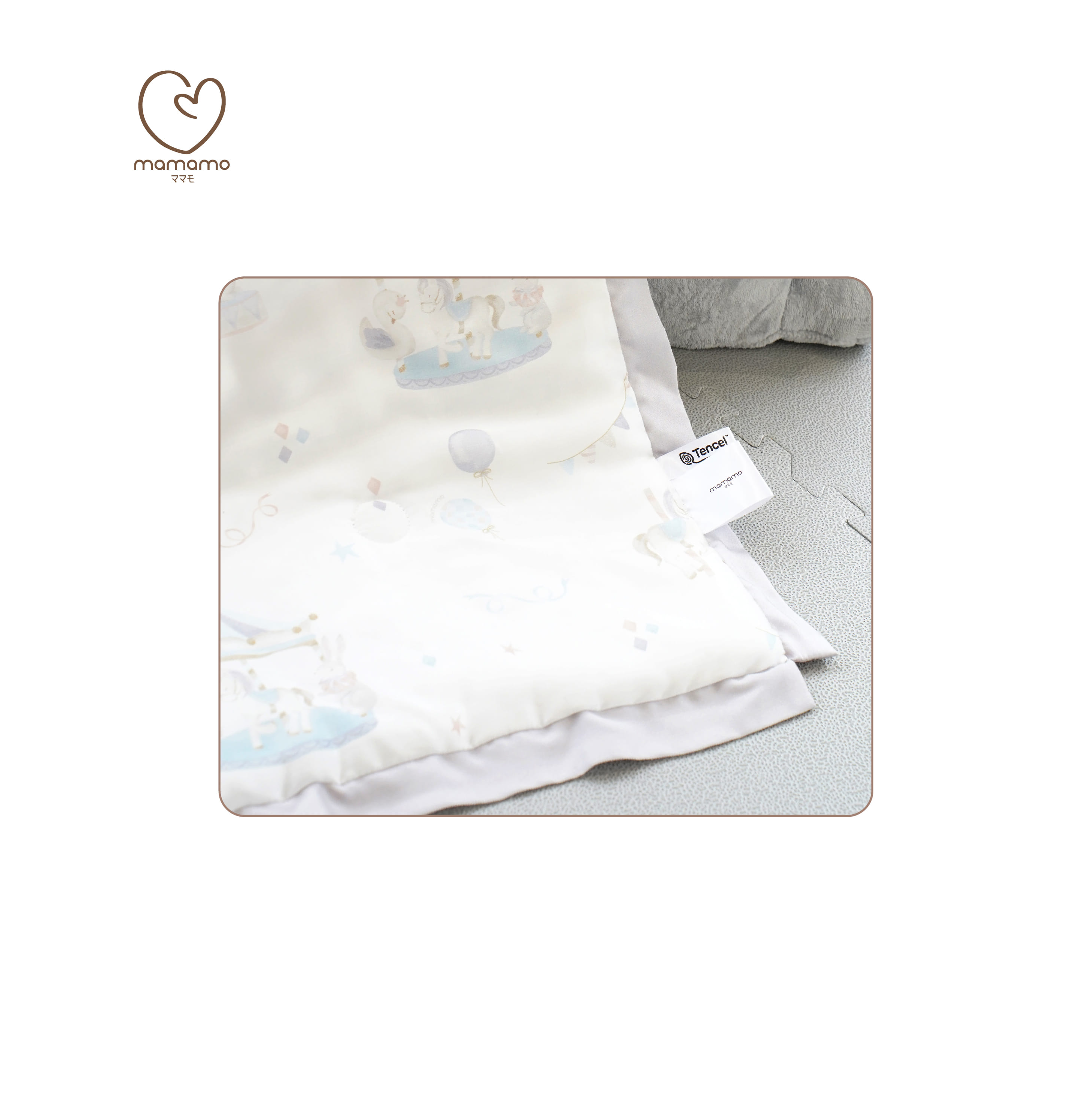 ผ้าห่ม MAMAMO ผ้า TENCEL ลาย PASTEL CAROUSEL ขนาด 90X110 CM. เกรดพรีเมียม ผ้านุ่มสบาย หายใจผ่านได้ พร้อมส่ง_6
